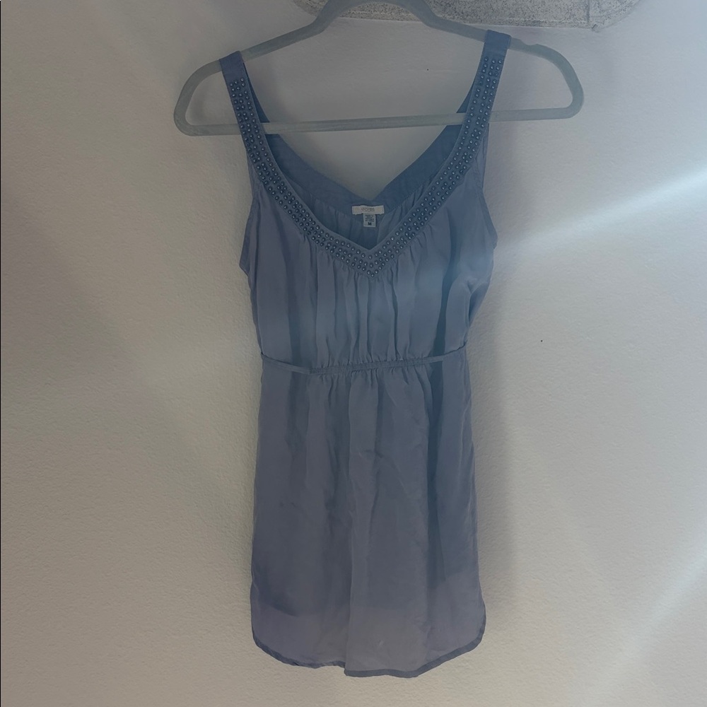 Ecote Silk Boho Studded Tank Top Medium Tie Waist Festival Babydoll